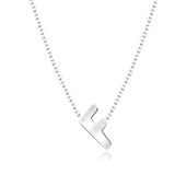 Silver Initial Letter Necklace F SPE-5546
